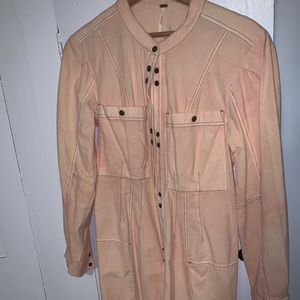 Free people denim tie dye snap up dress